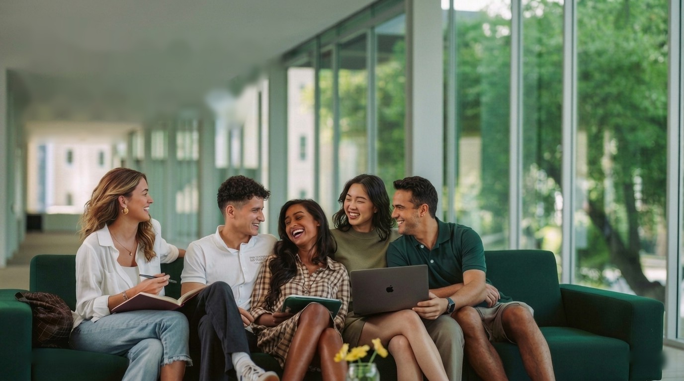 Students at a partner campus